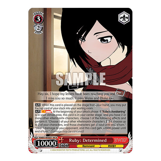 Ruby: Determined RWBY/WXE01-44 card from the Weiss Schwarz set RWBY Volume 4