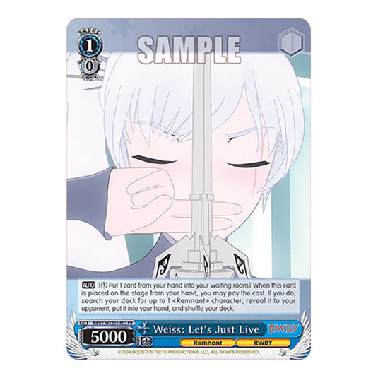 Weiss: Let's Just Live RWBY/WXE01-P02 card from the Weiss Schwarz set RWBY Volume 4