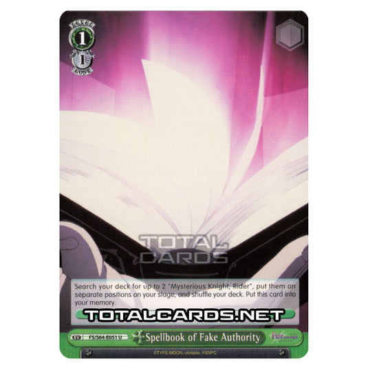 Weiss Schwarz - Fate/stay night (Heaven’s Feel) - Spellbook of Fake Authority (U) FS/S64-E051