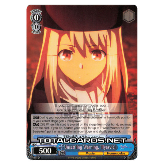Weiss Schwarz - Fate/stay night (Heaven’s Feel) - Unsettling Warning, Illyasviel (C) FS/S64-E092