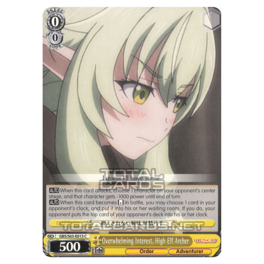 Weiss Schwarz - Goblin Slayer - Overwhelming Interest, High Elf Archer (C) GBS/S63-E013