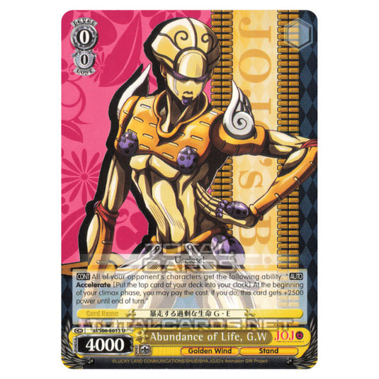 Weiss Schwarz - JoJo's Bizarre Adventure - Golden Wind - Abundance of Life, G.W (Uncommon) JJ/S66-E013