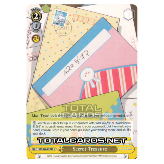 Weiss Schwarz - Rascal Does Not Dream of Bunny Girl Senpai - Secret Treasure (Uncommon) SBY/W64-E022