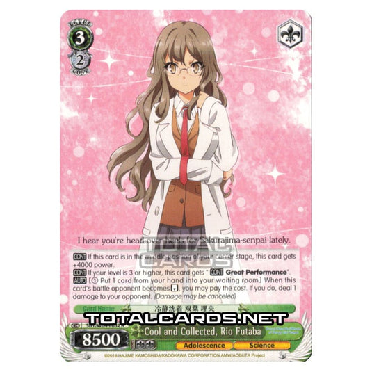 Weiss Schwarz - Rascal Does Not Dream of Bunny Girl Senpai - Cool and Collected, Rio Futaba (Rare) SBY/W64-E032