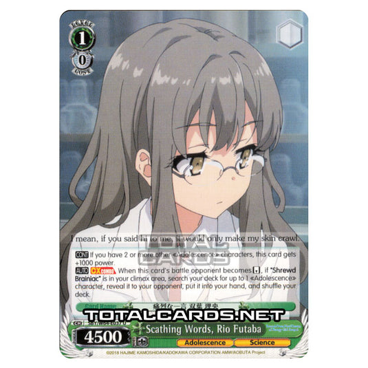 Weiss Schwarz - Rascal Does Not Dream of Bunny Girl Senpai - Scathing Words, Rio Futaba (Uncommon) SBY/W64-E037