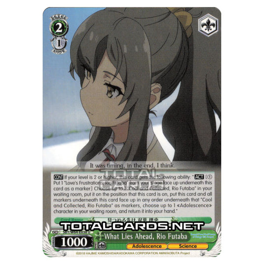 Weiss Schwarz - Rascal Does Not Dream of Bunny Girl Senpai - What Lies Ahead, Rio Futaba (Uncommon) SBY/W64-E038