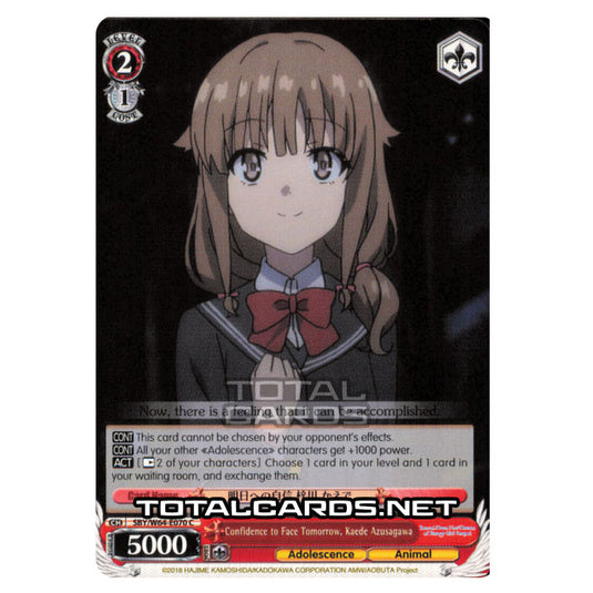 Weiss Schwarz - Rascal Does Not Dream of Bunny Girl Senpai - Confidence to Face Tomorrow, Kaede Azusagawa (Common) SBY/W64-E070