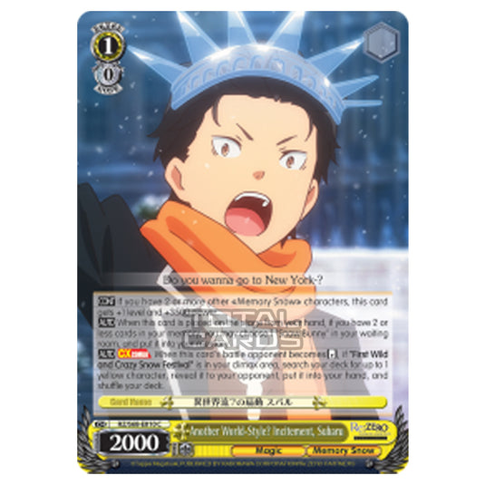 Weiss Schwarz - Re:ZERO - Starting Life in Another World - Memory Snow - Another World-Style? Incitement, Subaru (Common) RZ/S68-E010