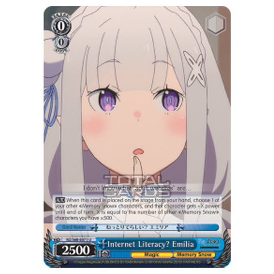 Weiss Schwarz - Re:ZERO - Starting Life in Another World - Memory Snow - Internet Literacy? Emilia (Uncommon) RZ/S68-E071