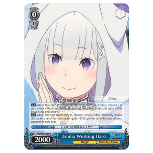 Weiss Schwarz - Re:ZERO - Starting Life in Another World - Memory Snow - Emilia Working Hard (Common) RZ/S68-E084