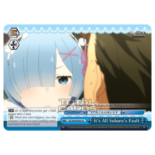 Weiss Schwarz - Re:ZERO - Starting Life in Another World - Memory Snow - It's All Subaru's Fault (Climax Rare) RZ/S68-E096