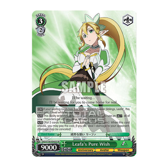 Weiss Schwarz - Sword Art Online - 10th Anniversary - Leafa's Pure Wish (SR) SAO/S100-E042S
