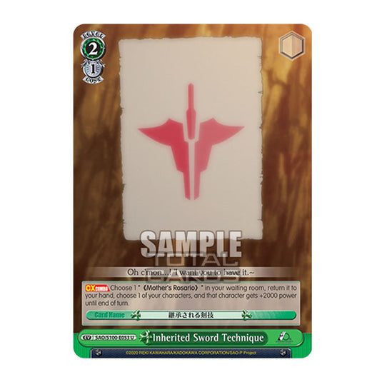Weiss Schwarz - Sword Art Online - 10th Anniversary - Inherited Sword Technique (U) SAO/S100-E053