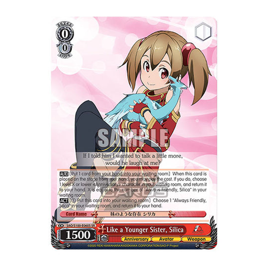 Weiss Schwarz - Sword Art Online - 10th Anniversary - Like a Younger Sister, Silica (SR) SAO/S100-E060S