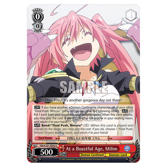 Weiss Schwarz - That Time I Got Reincarnated as a Slime Vol.3 - At a Boastful Age, Milim (U) TSK/S101-E055