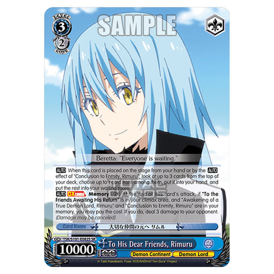 Weiss Schwarz - That Time I Got Reincarnated as a Slime Vol.3 - To His Dear Friends, Rimuru (SR) TSK/S101-E082S