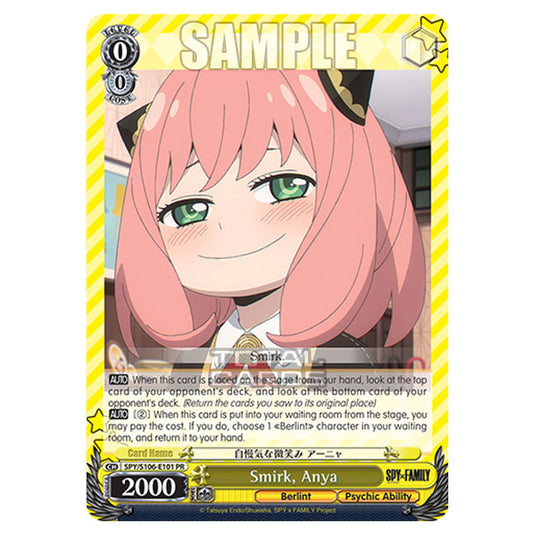Weiss Schwarz - SPY x FAMILY - Smirk, Anya (PR) SPY/S106-E101