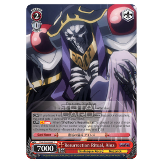 Weiss Schwarz - Nazarick - Tomb of the Undead - Resurrection Ritual, Ainz (Common) OVL/S62-E069