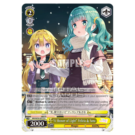 Weiss Schwarz - Magia Record - Puella Magi Madoka Magica Side Story - "A Shower of Light" Felicia & Sana (U) MR/W59-E013