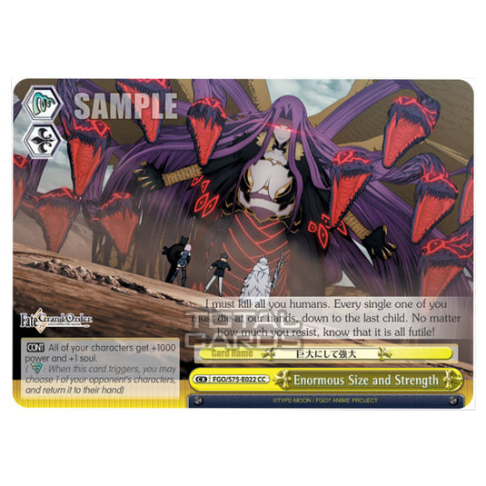 Weiss Schwarz - Fate/Grand Order Absolute Demonic Front: Babylonia - Enormous Size and Strength (CC) FGO/S75-E022