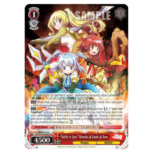 Weiss Schwarz - Magia Record - Puella Magi Madoka Magica Side Story - "Battle in Sync" Momoko & Kaede & Rena (SR) MR/W59-E060S