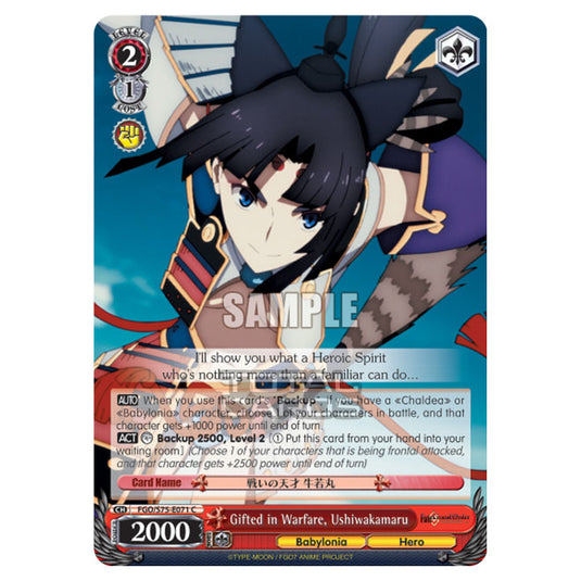 Weiss Schwarz - Fate/Grand Order Absolute Demonic Front: Babylonia - Gifted in Warfare, Ushiwakamaru (C) FGO/S75-E071