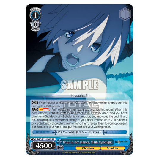 Weiss Schwarz - Fate/Grand Order Absolute Demonic Front: Babylonia - Trust in Her Master, Mash Kyrielight (RR) FGO/S75-E077