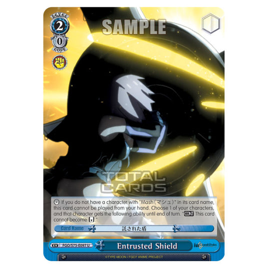 Weiss Schwarz - Fate/Grand Order Absolute Demonic Front: Babylonia - Entrusted Shield (U) FGO/S75-E097