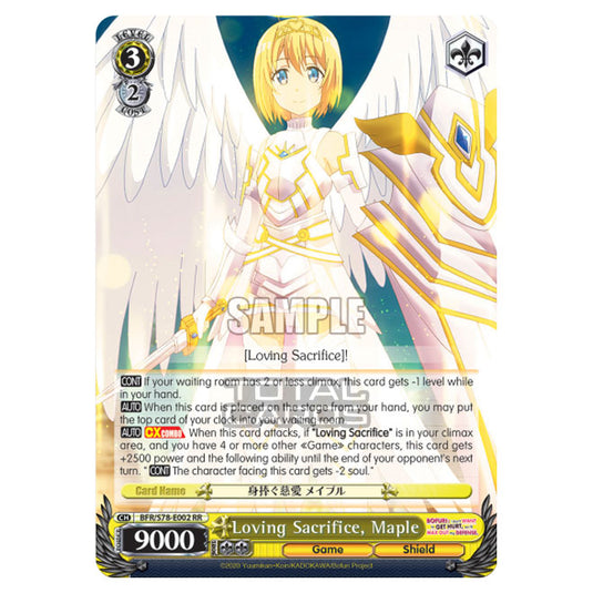 Weiss Schwarz - Bofuri - I Don't Want to Get Hurt, so I'll Max Out My Defense - Loving Sacrifice, Maple (RR) BFR/S78-E002