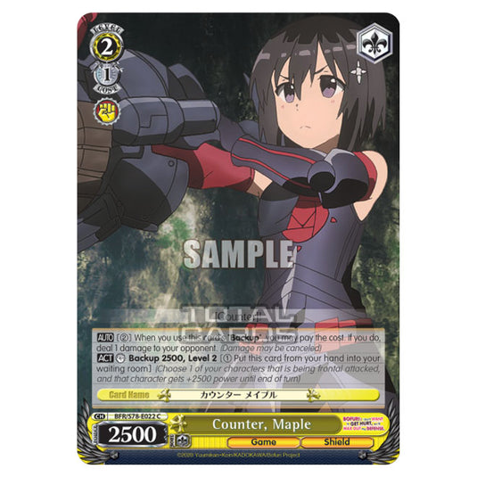 Weiss Schwarz - Bofuri - I Don't Want to Get Hurt, so I'll Max Out My Defense - Counter, Maple (C) BFR/S78-E022