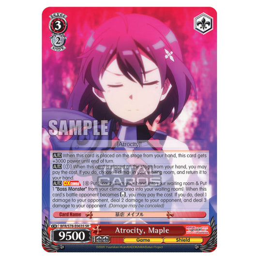 Weiss Schwarz - Bofuri - I Don't Want to Get Hurt, so I'll Max Out My Defense - Atrocity, Maple (SR) BFR/S78-E063S