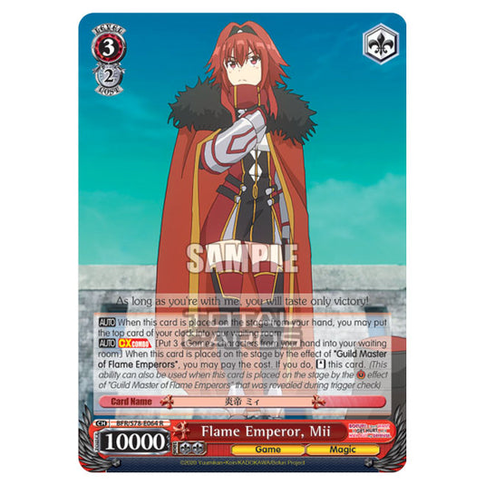 Weiss Schwarz - Bofuri - I Don't Want to Get Hurt, so I'll Max Out My Defense - Flame Emperor, Mii (R) BFR/S78-E064