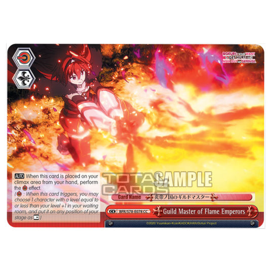 Weiss Schwarz - Bofuri - I Don't Want to Get Hurt, so I'll Max Out My Defense - Guild Master of Flame Emperors (CC) BFR/S78-E078