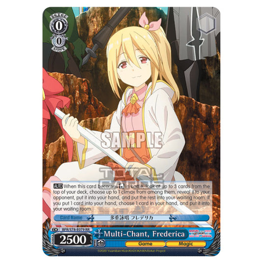 Weiss Schwarz - Bofuri - I Don't Want to Get Hurt, so I'll Max Out My Defense - Multi-Chant, Frederica (RR) BFR/S78-E079