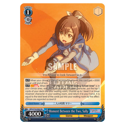 Weiss Schwarz - Bofuri - I Don't Want to Get Hurt, so I'll Max Out My Defense - Moment Between the Two, Sally (RR) BFR/S78-E080