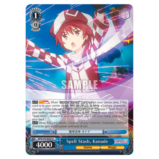 Weiss Schwarz - Bofuri - I Don't Want to Get Hurt, so I'll Max Out My Defense - Spell Stash, Kanade (U) BFR/S78-E092