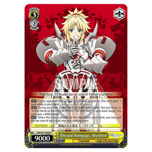 Weiss Schwarz - Fate/Grand Order THE MOVIE - Divine Realm of the Round Table Camelot - Blessed Rampage, Mordred (R) FGO/S87-E008