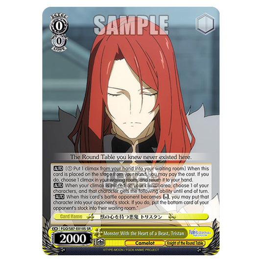 Weiss Schwarz - Fate/Grand Order THE MOVIE - Divine Realm of the Round Table Camelot - Monster With the Heart of a Beast, Tristan (SR) FGO/S87-E010S