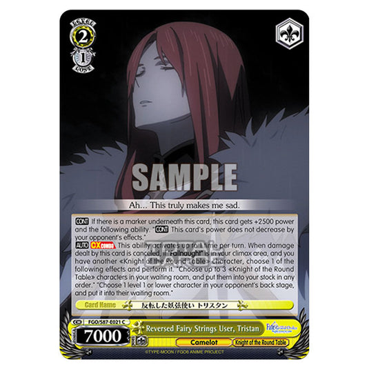 Weiss Schwarz - Fate/Grand Order THE MOVIE - Divine Realm of the Round Table Camelot - Reversed Fairy Strings User, Tristan (C) FGO/S87-E021