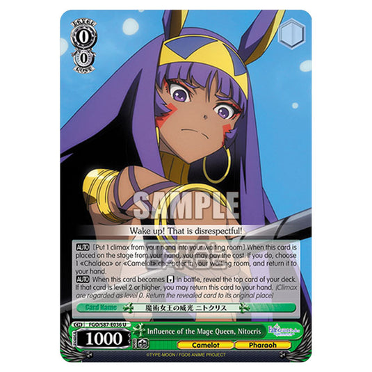 Weiss Schwarz - Fate/Grand Order THE MOVIE - Divine Realm of the Round Table Camelot - Influence of the Mage Queen, Nitocris (U) FGO/S87-E036