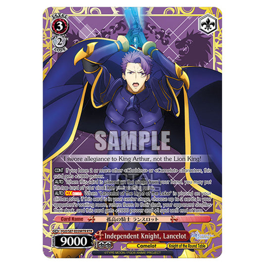 Weiss Schwarz - Fate/Grand Order THE MOVIE - Divine Realm of the Round Table Camelot - Independent Knight, Lancelot (RTR) FGO/S87-E059RTR