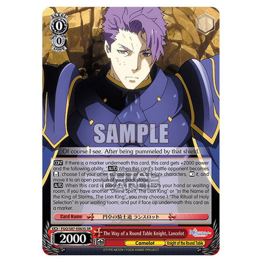 Weiss Schwarz - Fate/Grand Order THE MOVIE - Divine Realm of the Round Table Camelot - The Way of a Round Table Knight, Lancelot (SR) FGO/S87-E063S