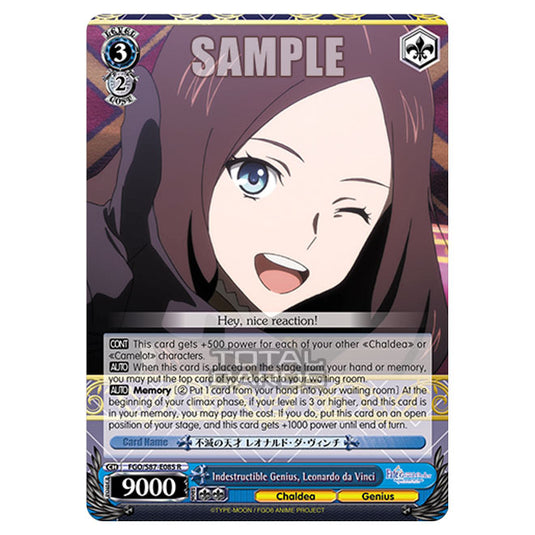 Weiss Schwarz - Fate/Grand Order THE MOVIE - Divine Realm of the Round Table Camelot - Indestructible Genius, Leonardo da Vinci (R) FGO/S87-E085