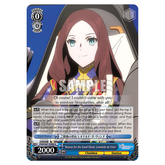Weiss Schwarz - Fate/Grand Order THE MOVIE - Divine Realm of the Round Table Camelot - Reason for the Good Mood, Leonardo da Vinci (U) FGO/S87-E088