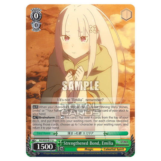 Weiss Schwarz - Re:ZERO - Starting Life in Another World - The Frozen Bond - Strengthened Bond, Emilia (U) RZ/SE35-E17
