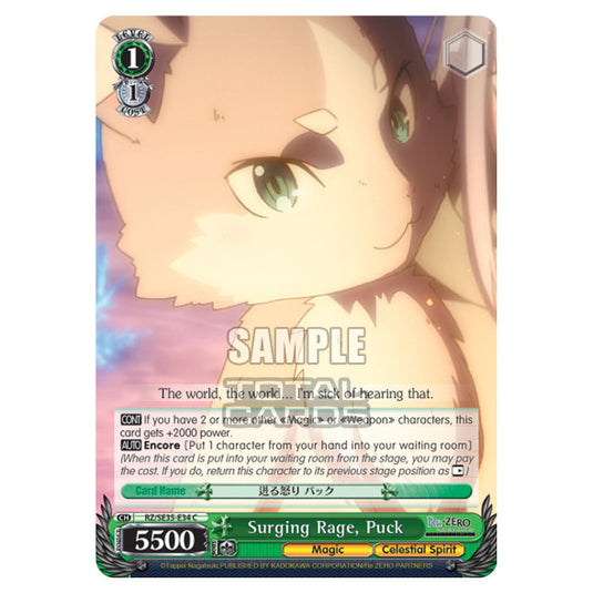 Weiss Schwarz - Re:ZERO - Starting Life in Another World - The Frozen Bond - Surging Rage, Puck (C) RZ/SE35-E34