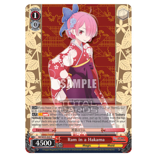 Weiss Schwarz - Re:ZERO - Starting Life in Another World - The Frozen Bond - Ram in a Hakama (R) RZ/SE35-E43