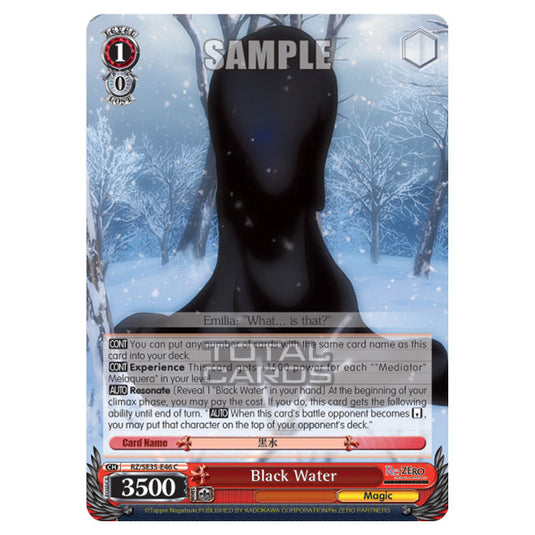 Weiss Schwarz - Re:ZERO - Starting Life in Another World - The Frozen Bond - Black Water (C) RZ/SE35-E46