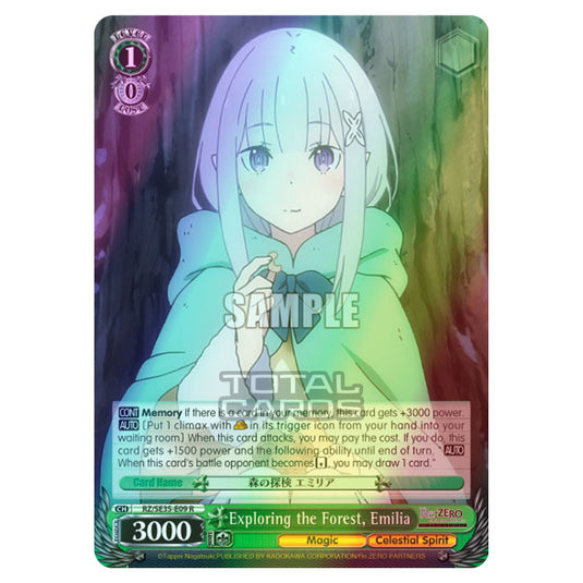 Weiss Schwarz - Re:ZERO - Starting Life in Another World - The Frozen Bond - Exploring the Forest, Emilia (R) RZ/SE35-E09 (Foil)