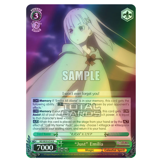 Weiss Schwarz - Re:ZERO - Starting Life in Another World - The Frozen Bond - "Just" Emilia (R) RZ/SE35-E14 (Foil)